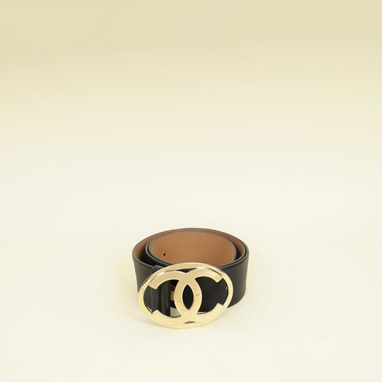 Chanel Black CC Oval Buckle Belt 34