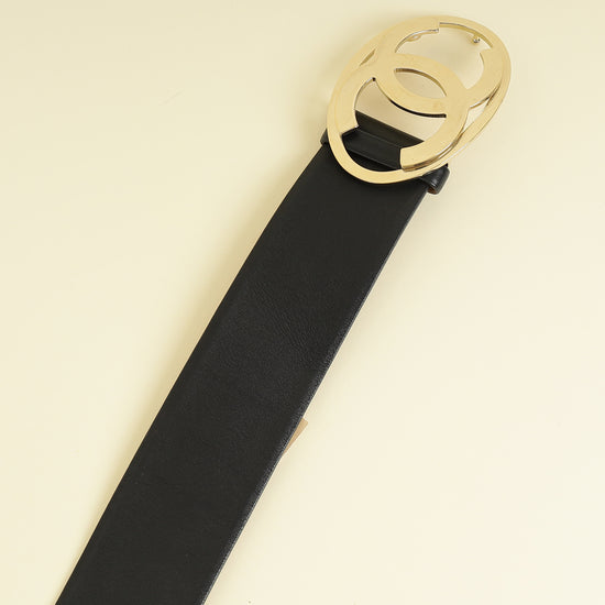 Chanel Black CC Oval Buckle Belt 34