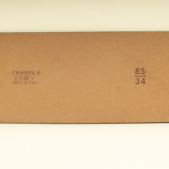 Chanel Black CC Oval Buckle Belt 34