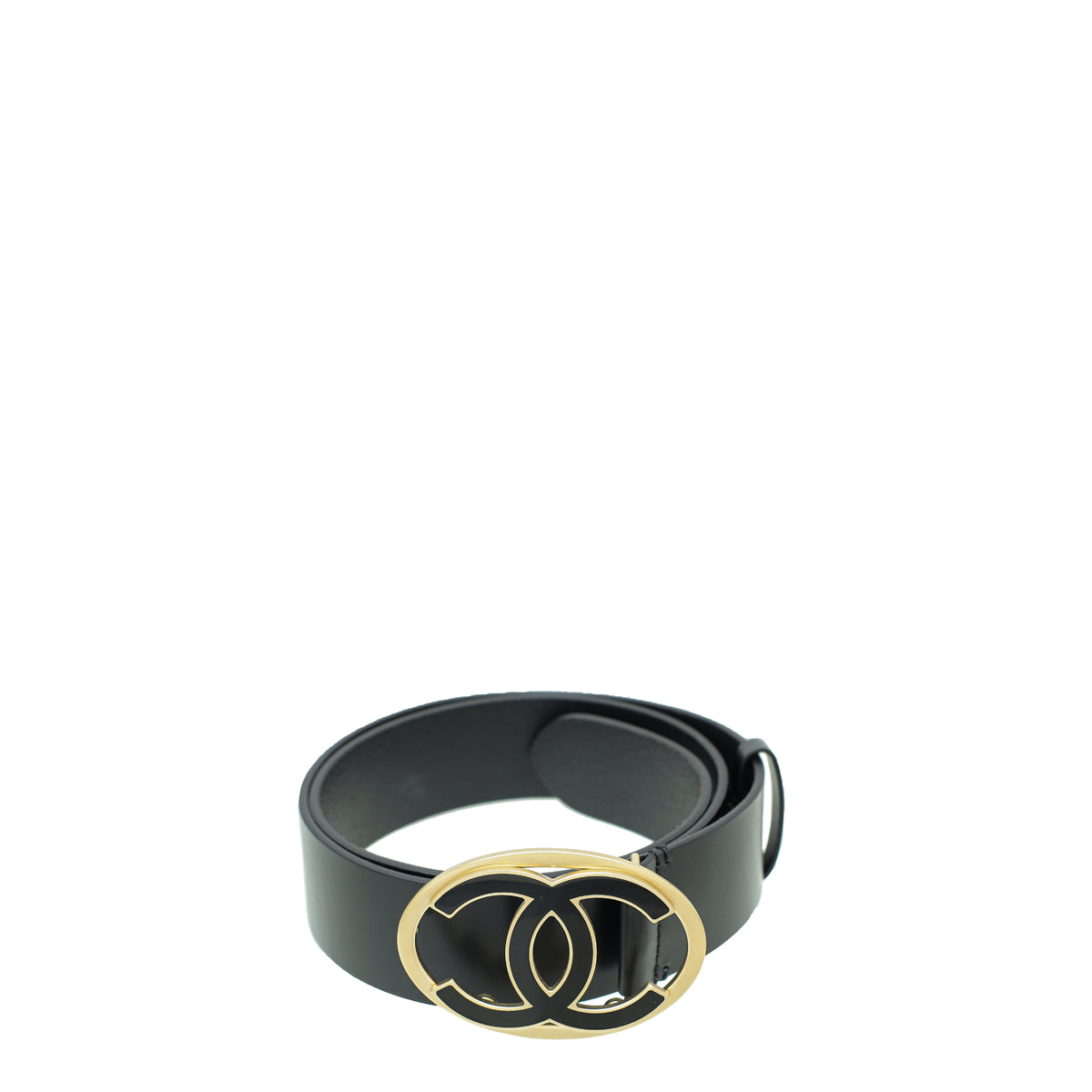 Chanel Black CC Oval Buckle Belt 34-Chanel-THE CLOSET