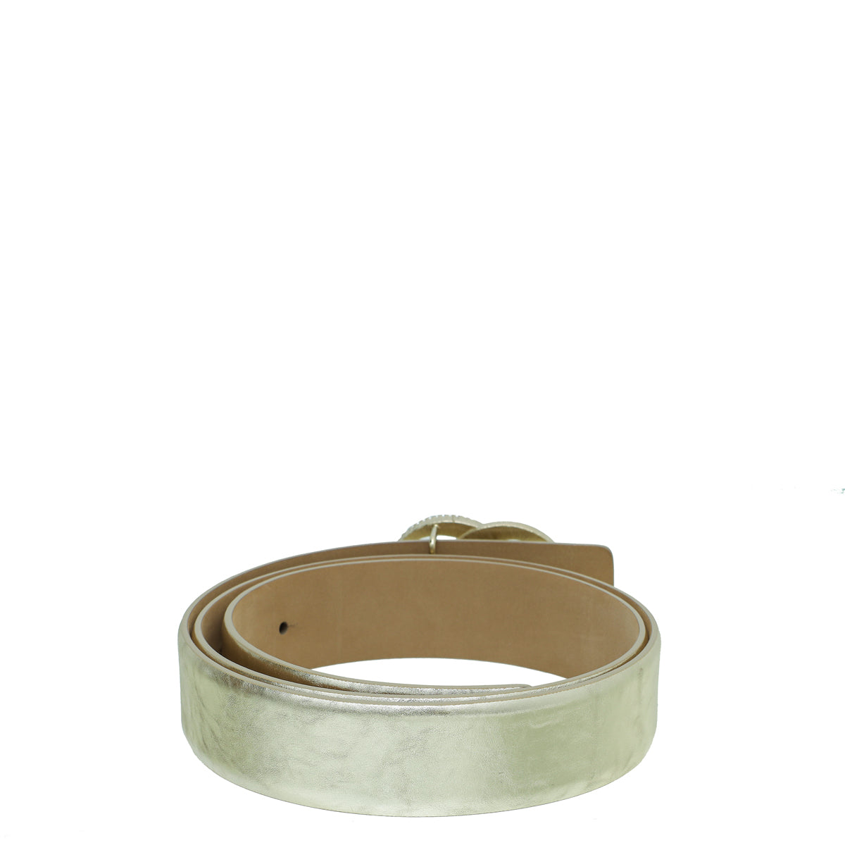 Chanel Metallic Gold CC Crescent Moon Crystal Buckle Belt 34-Chanel-THE CLOSET