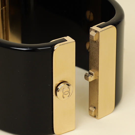 Chanel Bicolor Resin Pearl CC Cuff Bracelet-Chanel-THE CLOSET