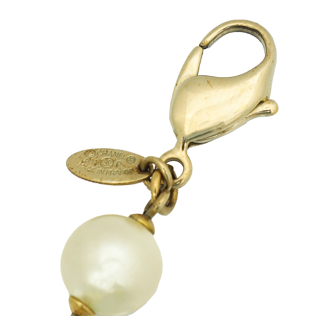 Chanel White CC Pearl Drops Bracelet