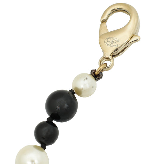 Chanel Bicolor CC Drop Pearl Crystal Bracelet