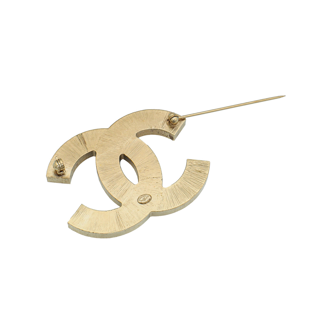 Chanel Black CC Pearl Enamel Brooch