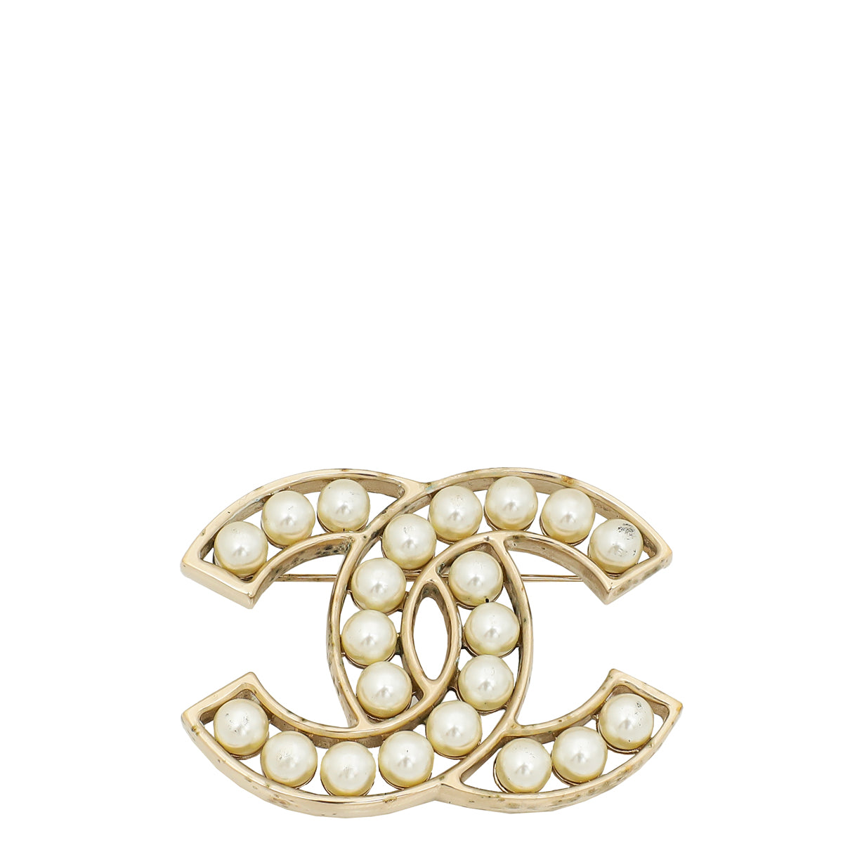 Chanel Gold CC Pearl Brooch-Chanel-THE CLOSET