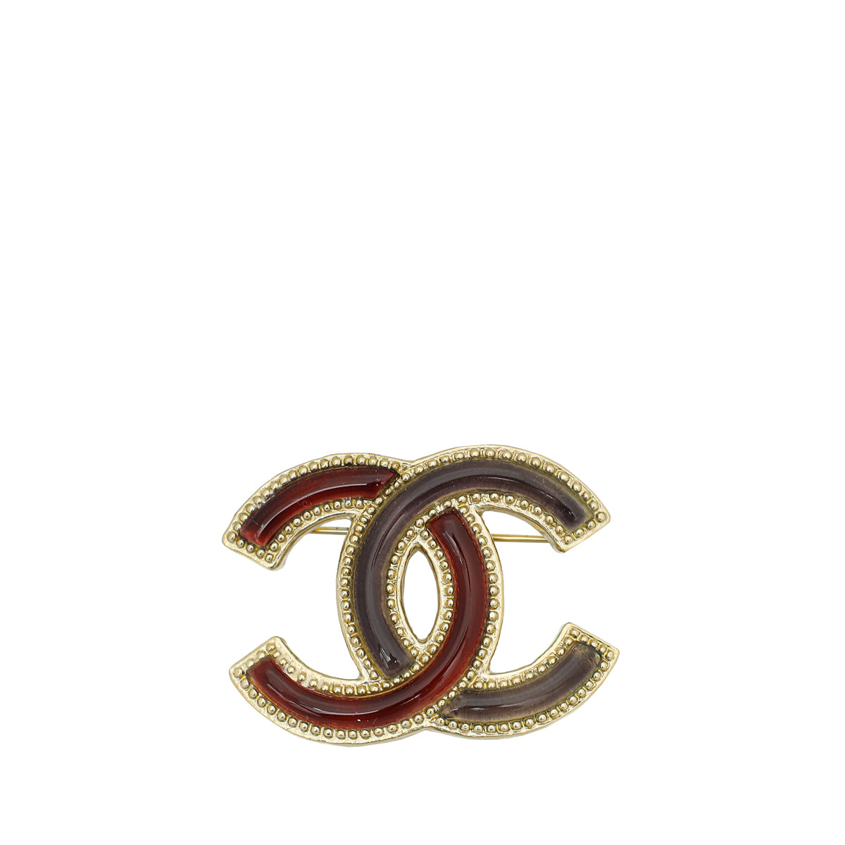 Chanel Bicolor Enamel CC Brooch