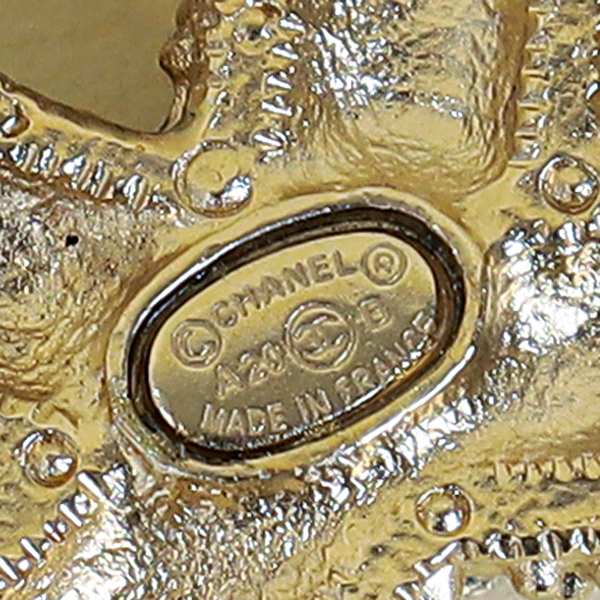 Chanel Gold CC Beads Pearl Crystal Brooch