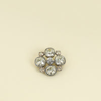 Chanel Bicolor Crystal Quatrefoil Brooch