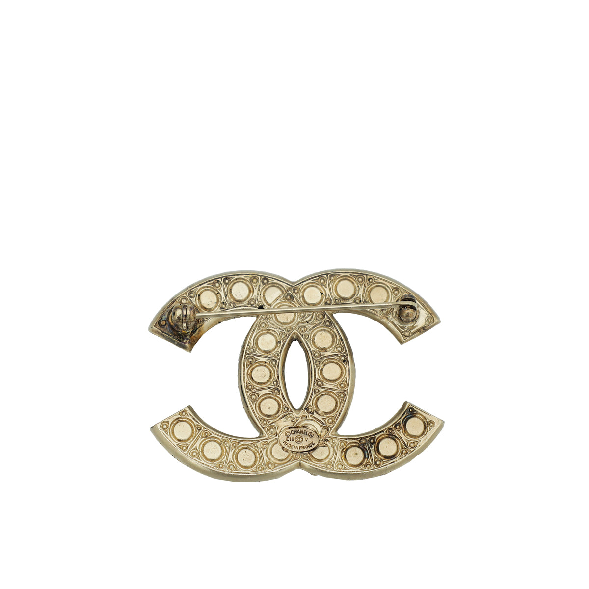 Chanel White CC Pearl Crystal Brooch – The Closet