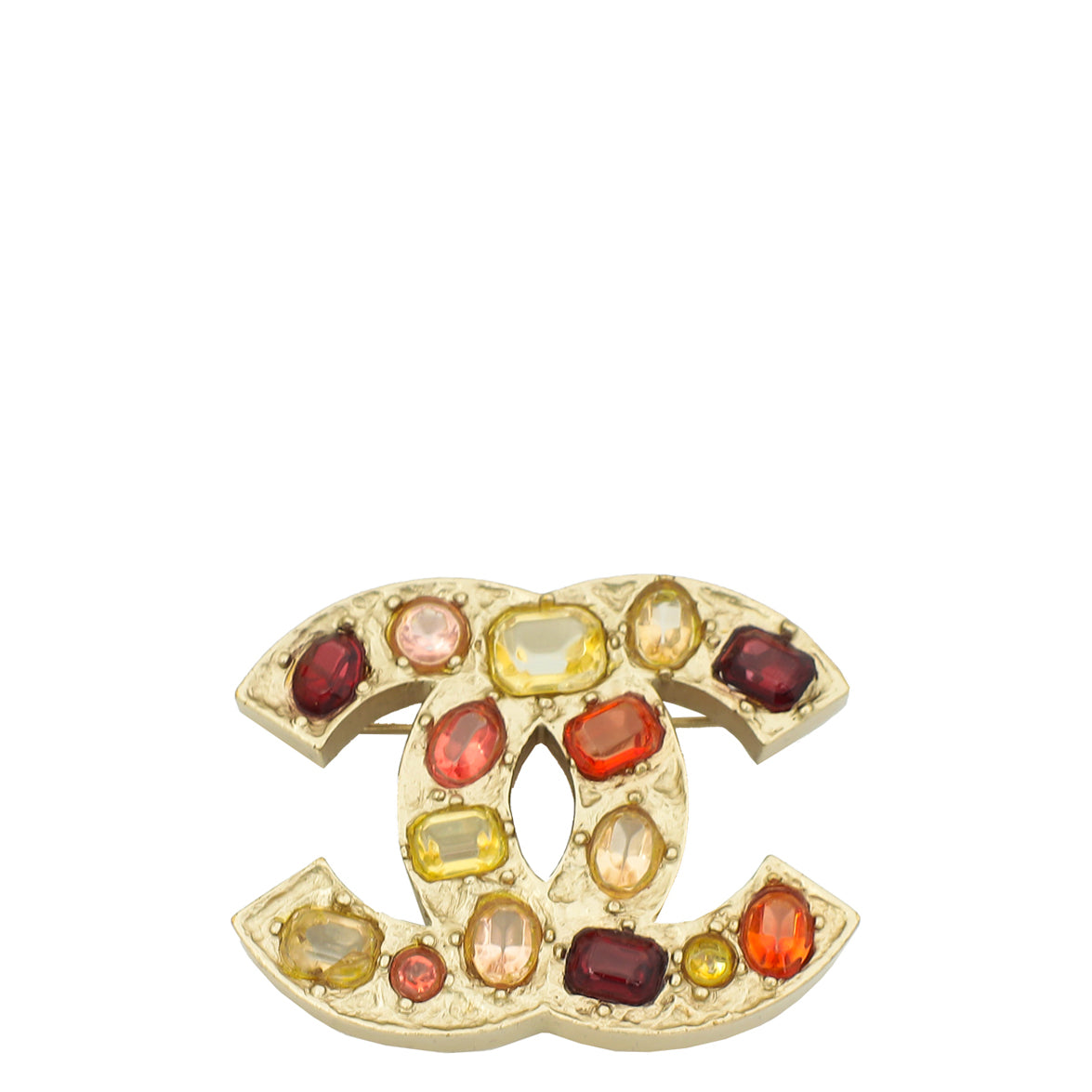 Chanel Multicolor Gripoix CC Brooch-Chanel-THE CLOSET