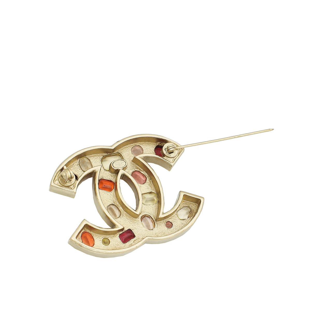 Chanel Multicolor Gripoix CC Brooch