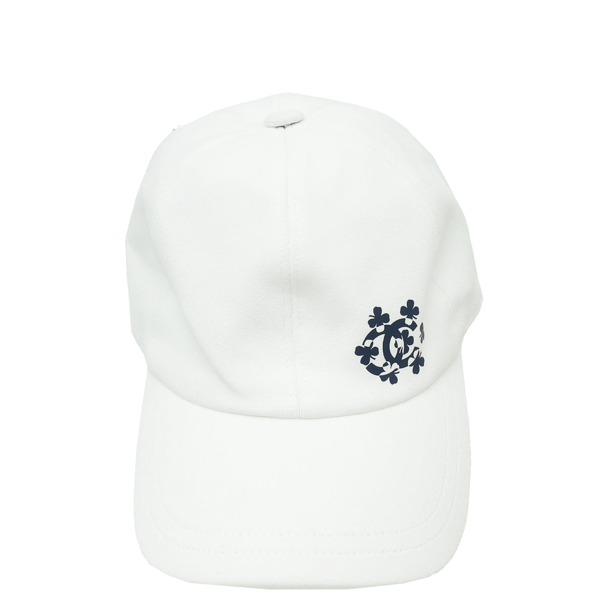 Chanel White CC Clover Logo Cap Hat