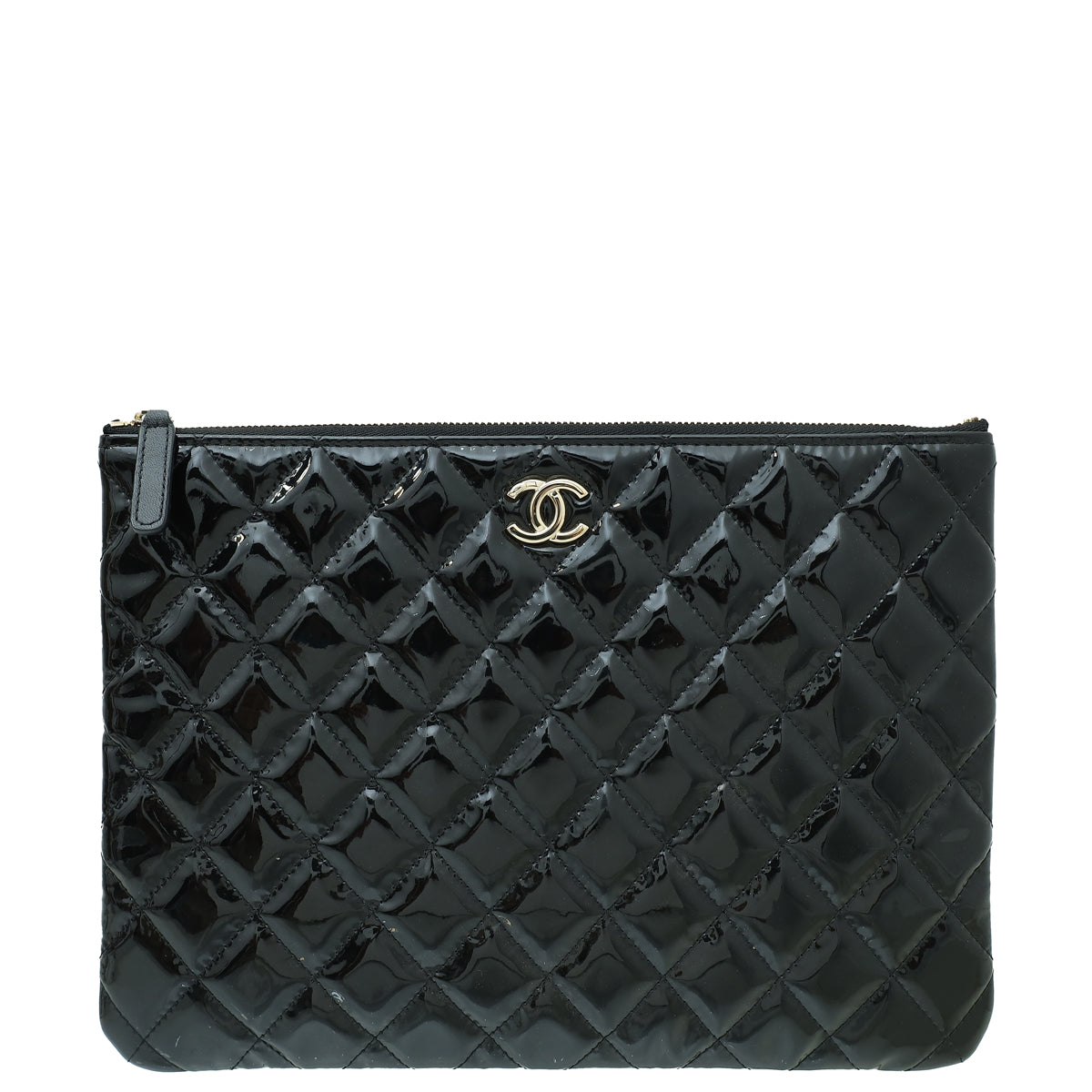 Chanel Black CC Classic Quilted Zip Clutch-Chanel-THE CLOSET