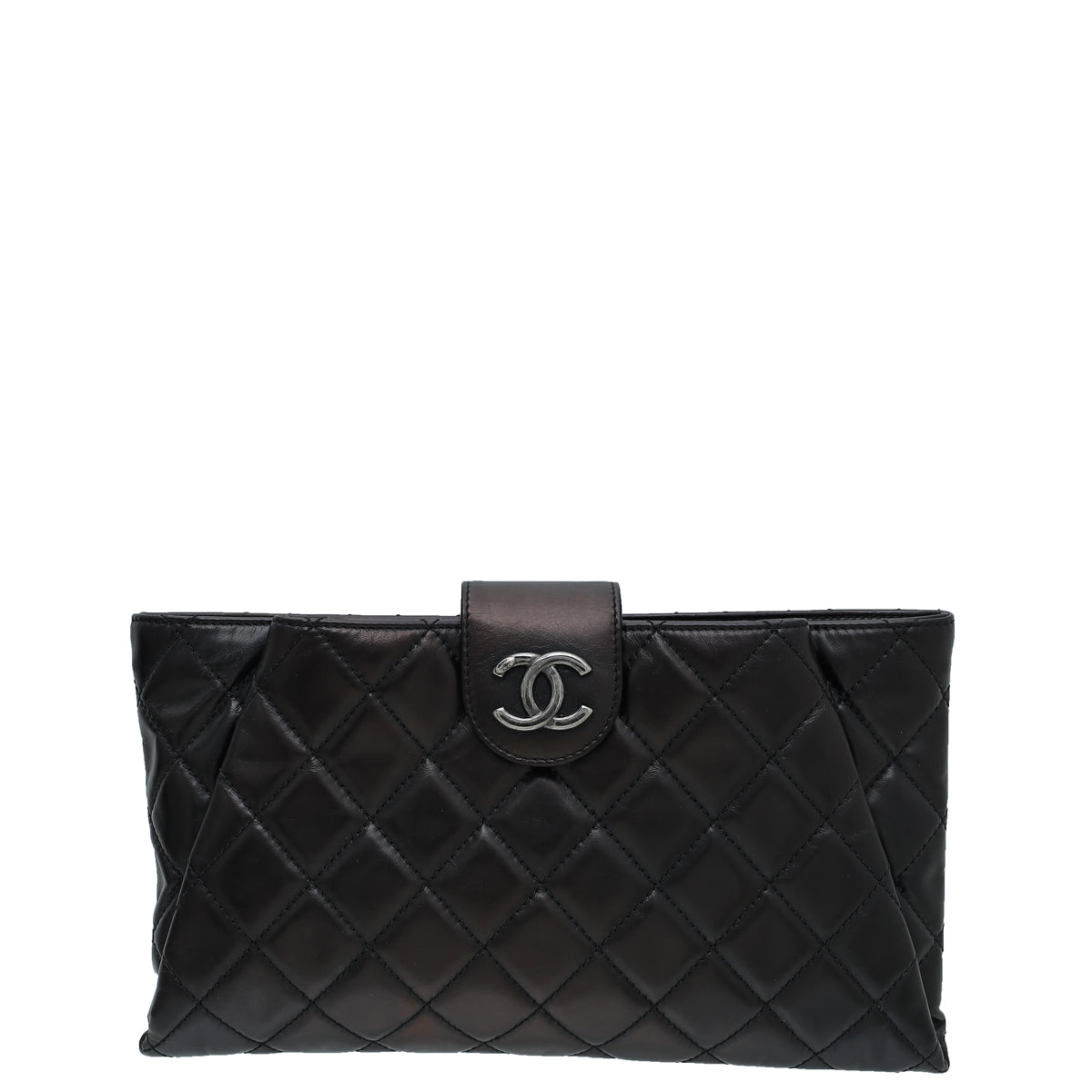 Chanel Black Coco Pleats Clutch