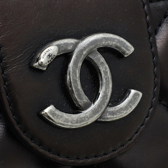 Chanel Black Coco Pleats Clutch