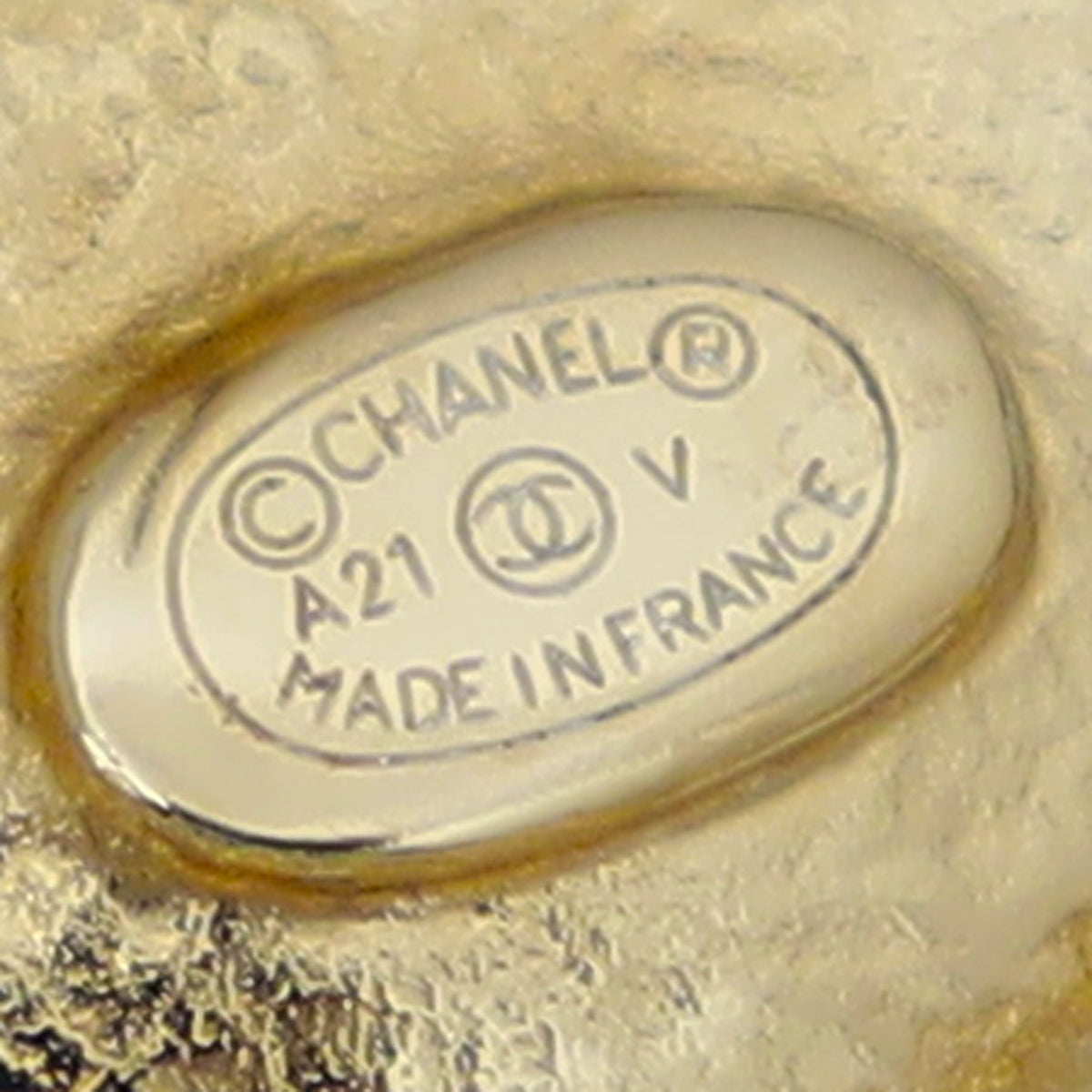 Chanel White Logo Pearl Round Earrings