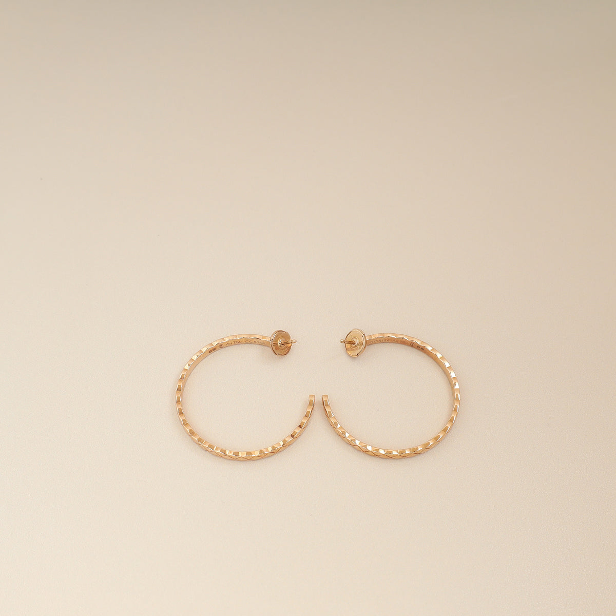 Chanel 18K Rose Gold Coco Crush Hoop Earrings-Chanel-THE CLOSET