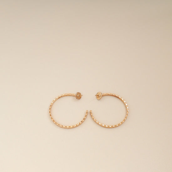 Chanel 18K Rose Gold Coco Crush Hoop Earrings