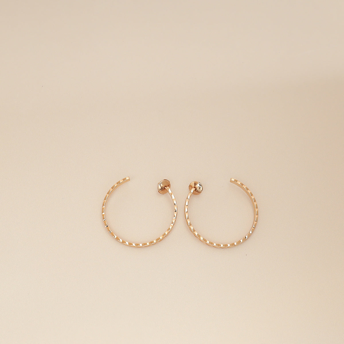 Chanel 18K Rose Gold Coco Crush Hoop Earrings
