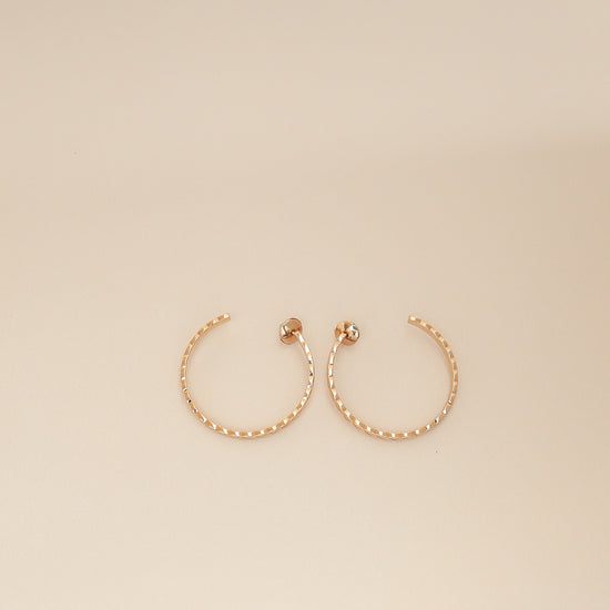 Chanel 18K Rose Gold Coco Crush Hoop Earrings