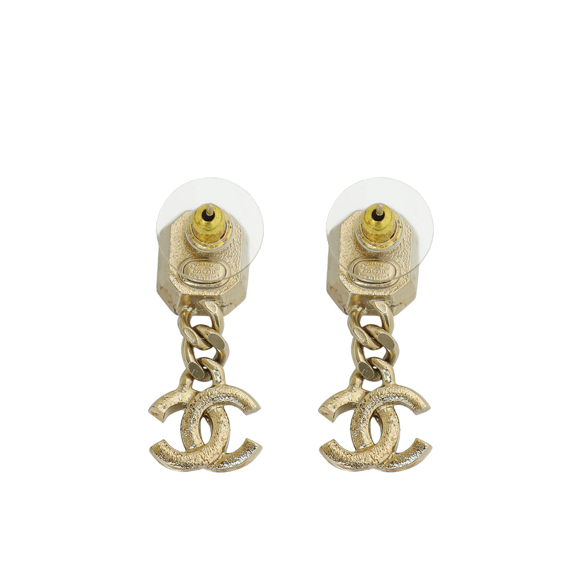 Chanel Bicolor CC Crystal Drop Stud Earrings-Chanel-THE CLOSET