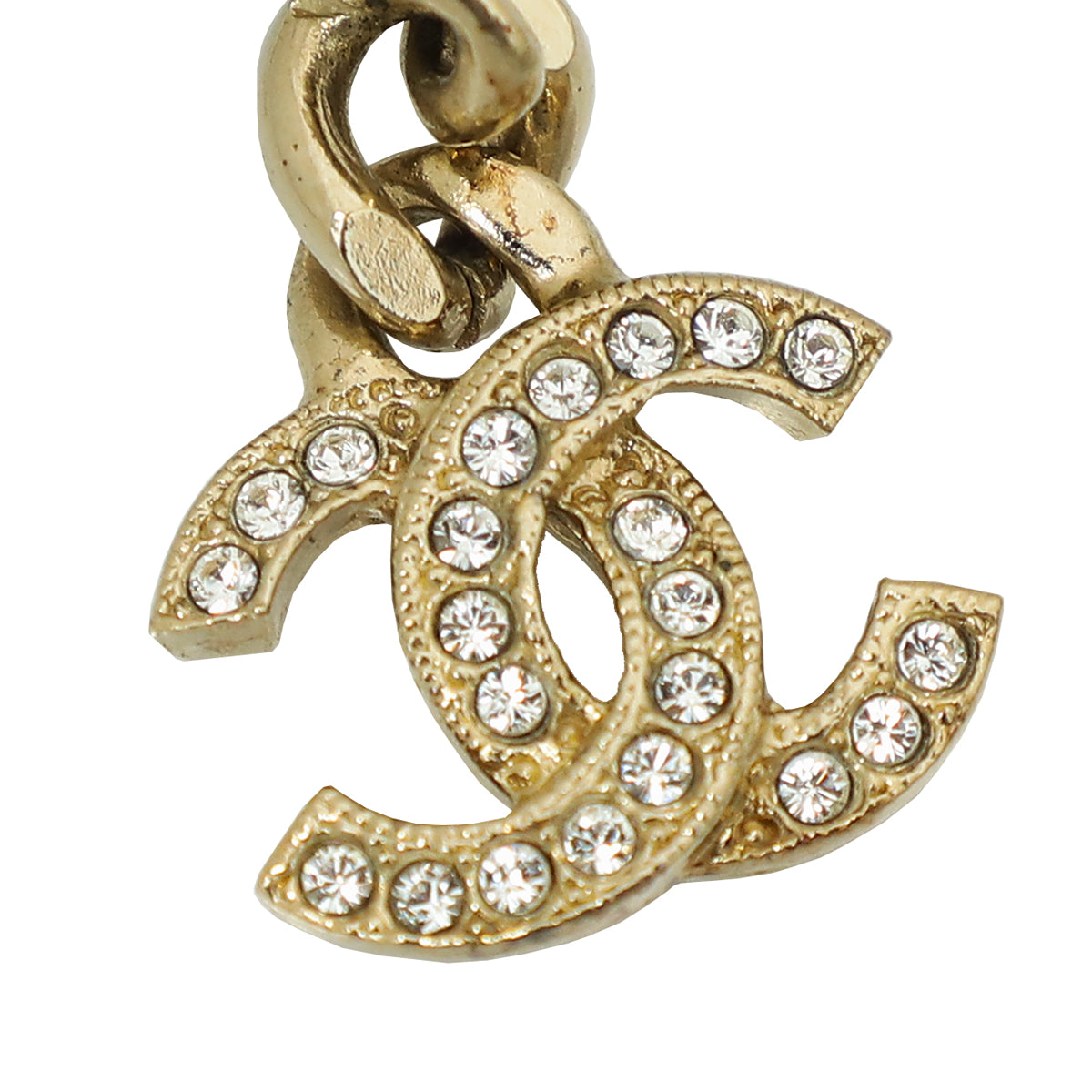 Chanel Bicolor CC Crystal Drop Stud Earrings