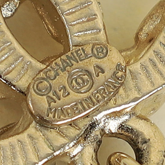 Chanel Gold CC Drop Earrings