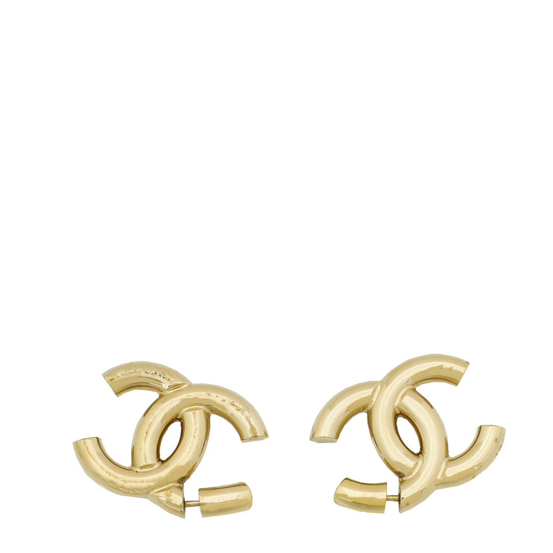 Chanel Gold CC Stud Earrings