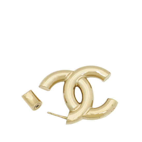 Chanel Gold CC Stud Earrings