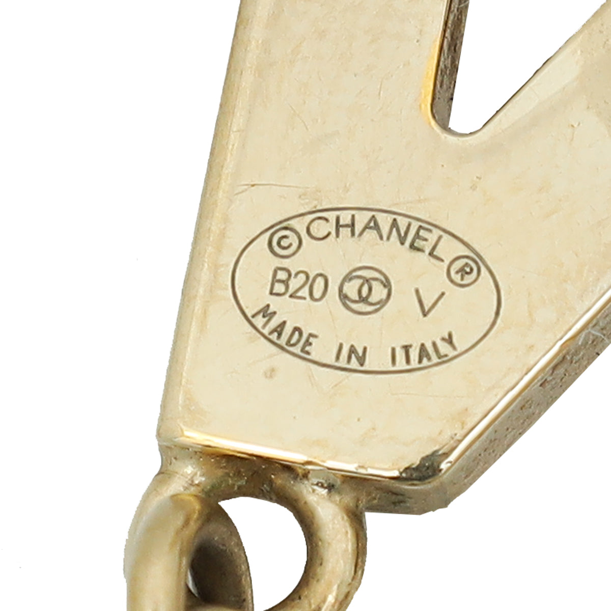 Chanel Gold "CHA"/"NEL"  Letter Drop Earrings