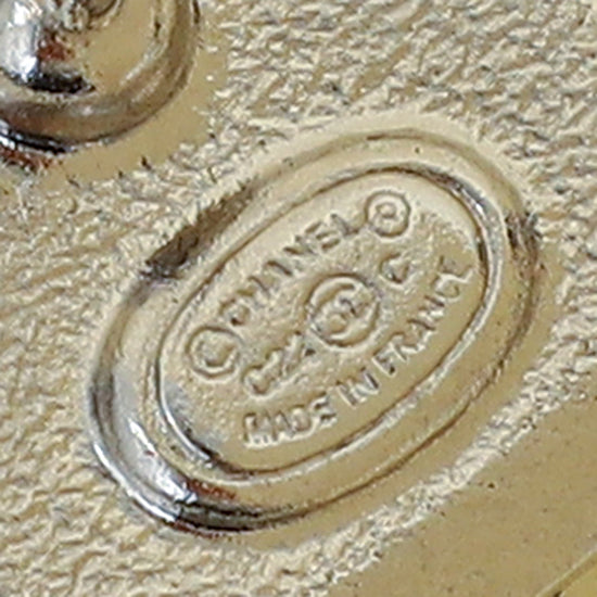 Chanel Silver CC Pearl Crystal Square Earrings