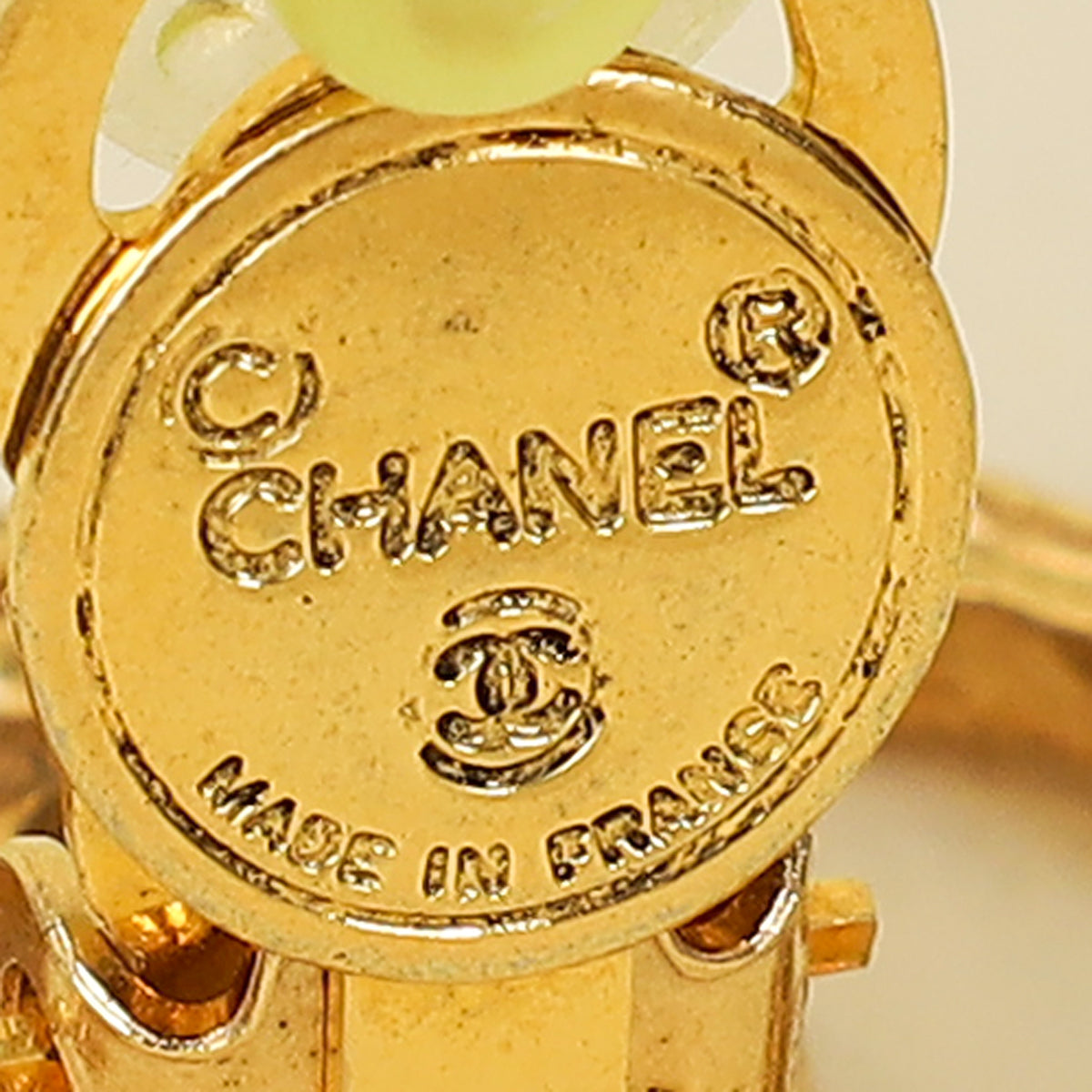 Chanel Gold Finish Vintage CC Clip On Earrings-Chanel-THE CLOSET