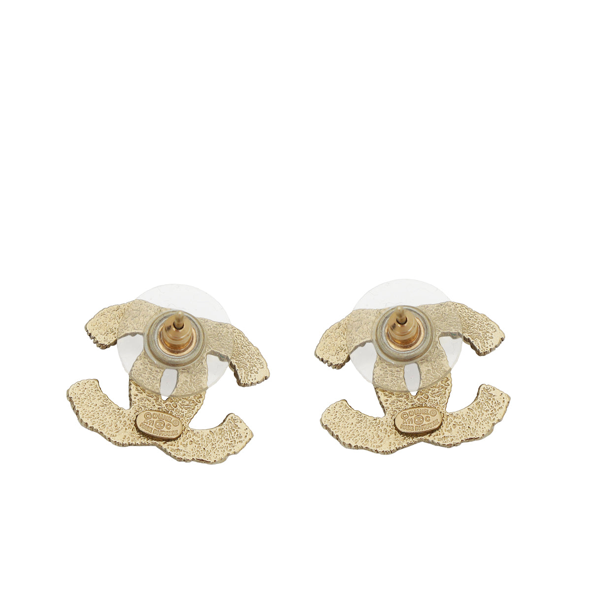 Chanel Gold CC Pearl Earrings