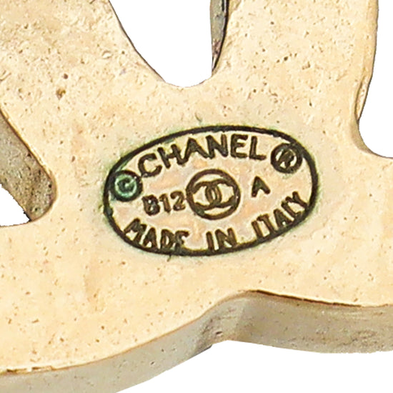 Chanel Black CC Enamel Earrings