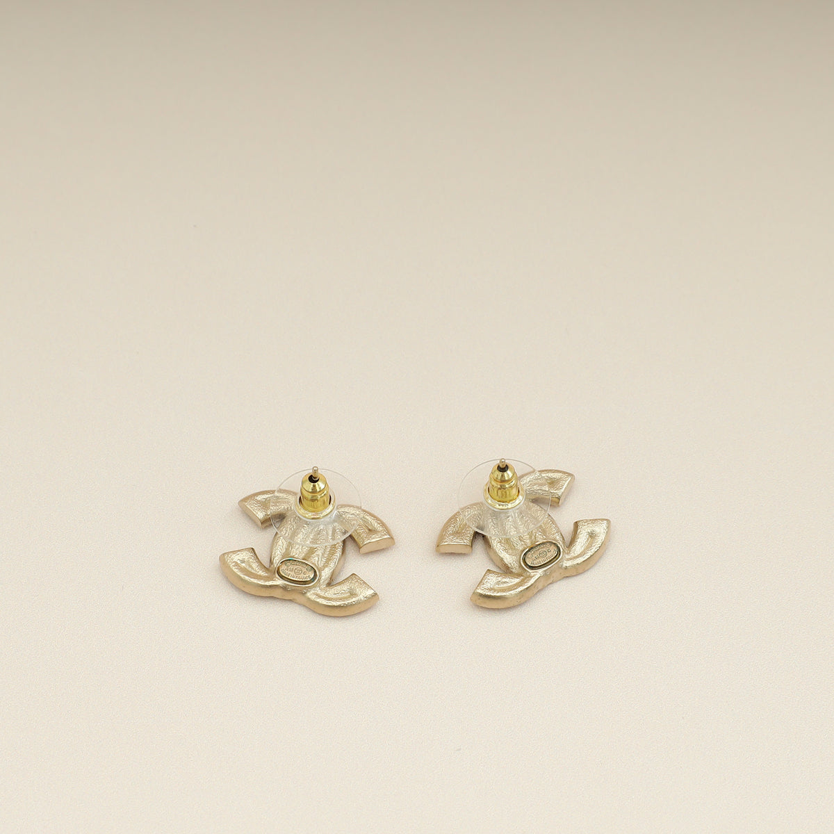 Chanel Gold CC Crystal Earrings