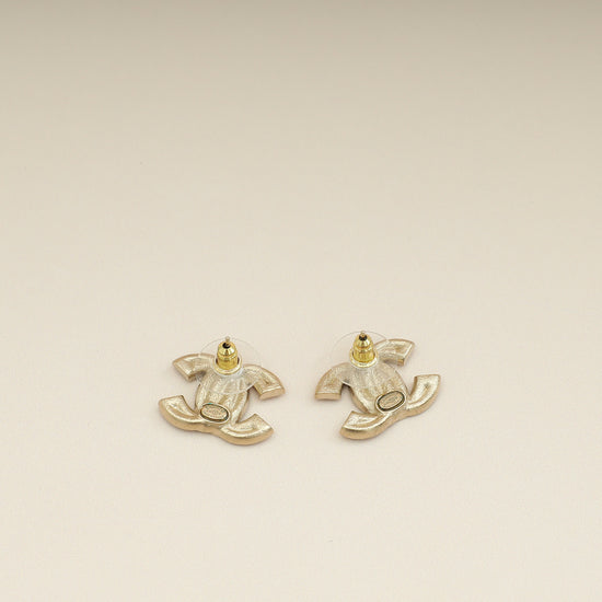 Chanel Gold CC Crystal Earrings