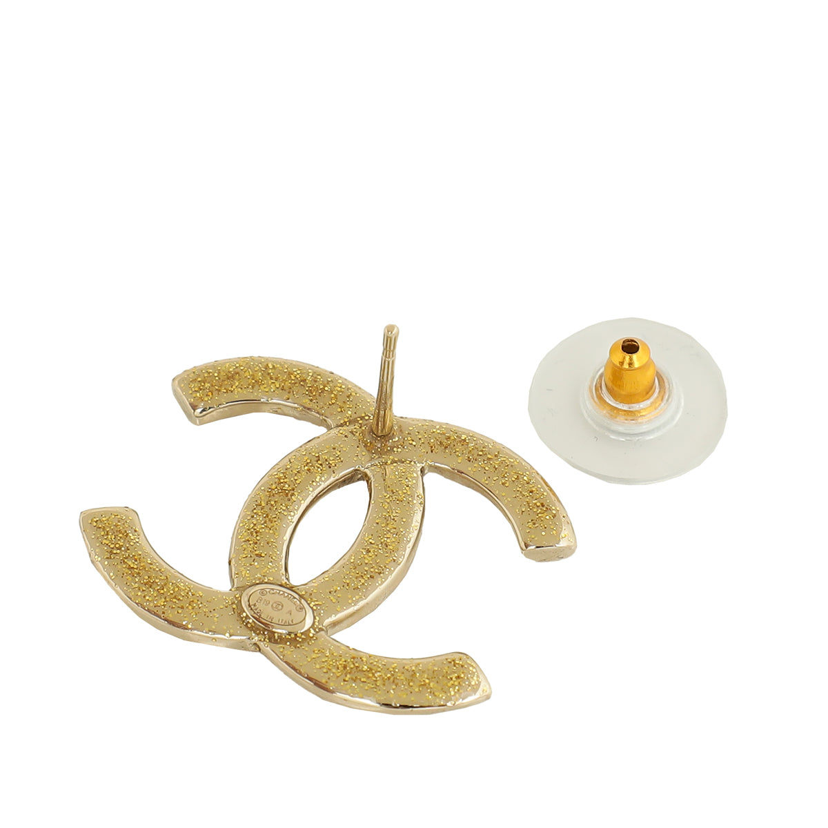 Chanel Gold CC Crystal Earrings