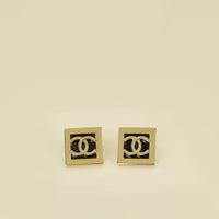Chanel Black Square CC Earrings