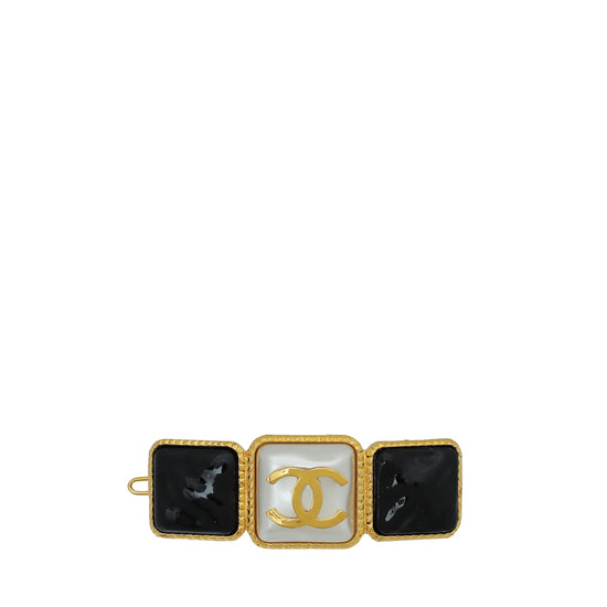 Chanel Bicolor CC Stone Hair Clip