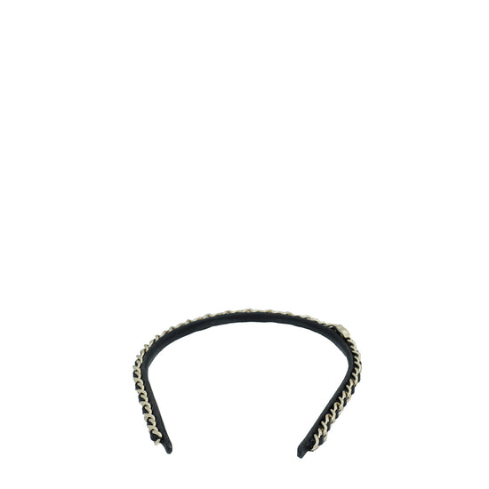 Chanel Black CC Turnlock Chain Headband – The Closet