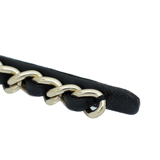 Chanel Black CC Turnlock Chain Headband