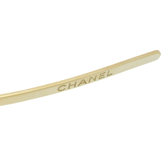 Chanel White CC Metal w/Pearl Headband