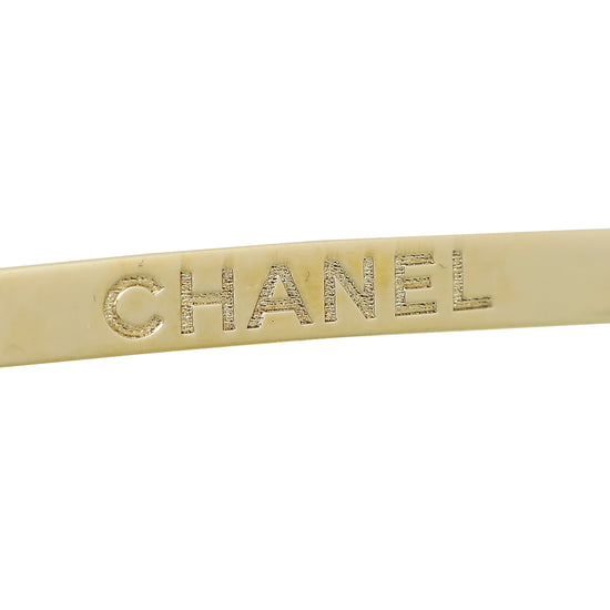 Chanel White CC Metal w/Pearl Headband