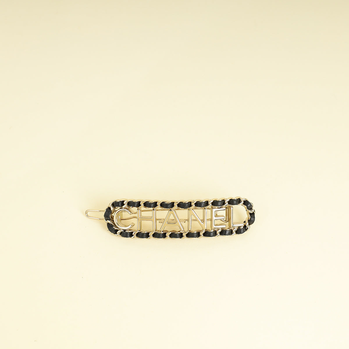 Chanel Black Logo Detail Hair Clip