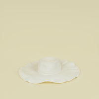 Chanel Ivory CC Straw Wide Sun Hat