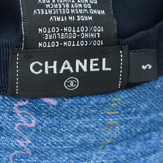 Chanel Blue Denim Mood Cloche Small Bucket Hat