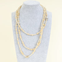 Chanel Ivory CC Pearl Baroque Pearl CC 3 Strands Necklace