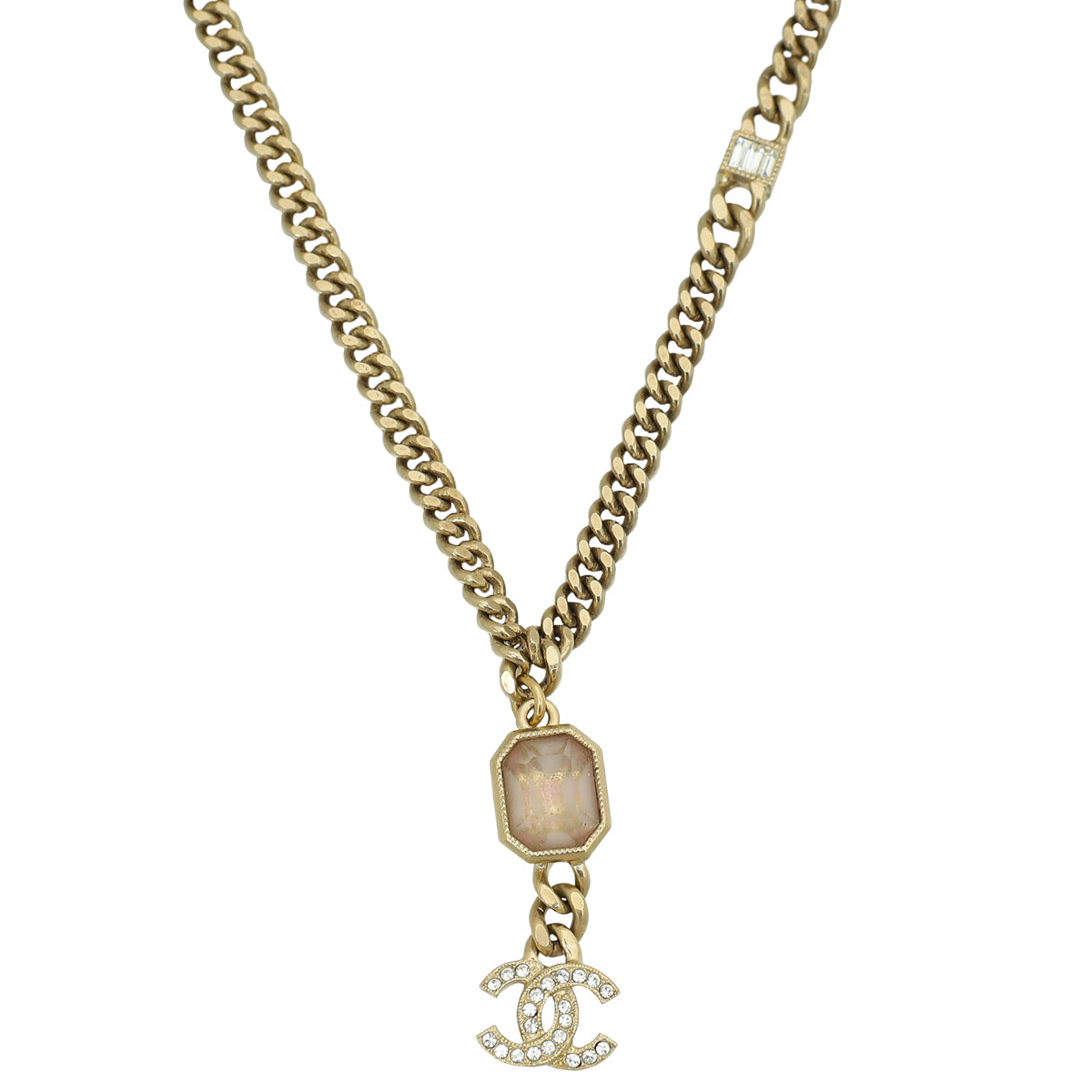 Chanel Bicolor CC Crystal Necklace