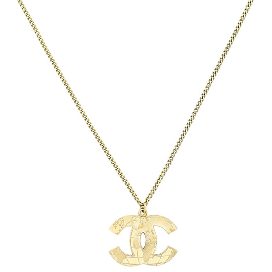 Chanel Gold CC Globe Pendant Necklace